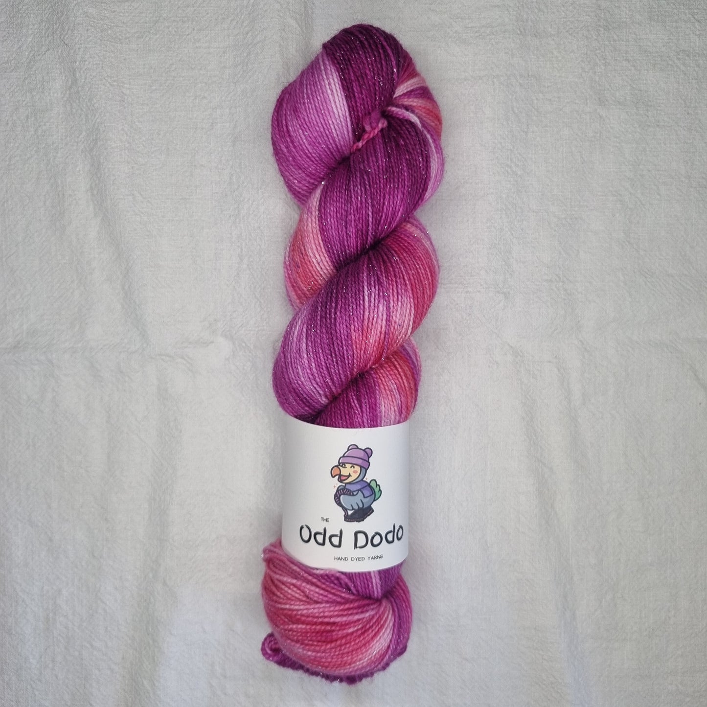 OOAK Botanical Interest - Silver Glitter Sock yarn