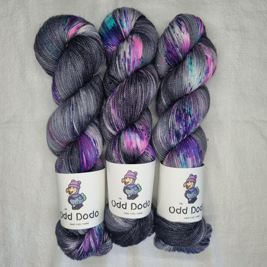 OOAK Burst - Silver Glitter Sock Yarn