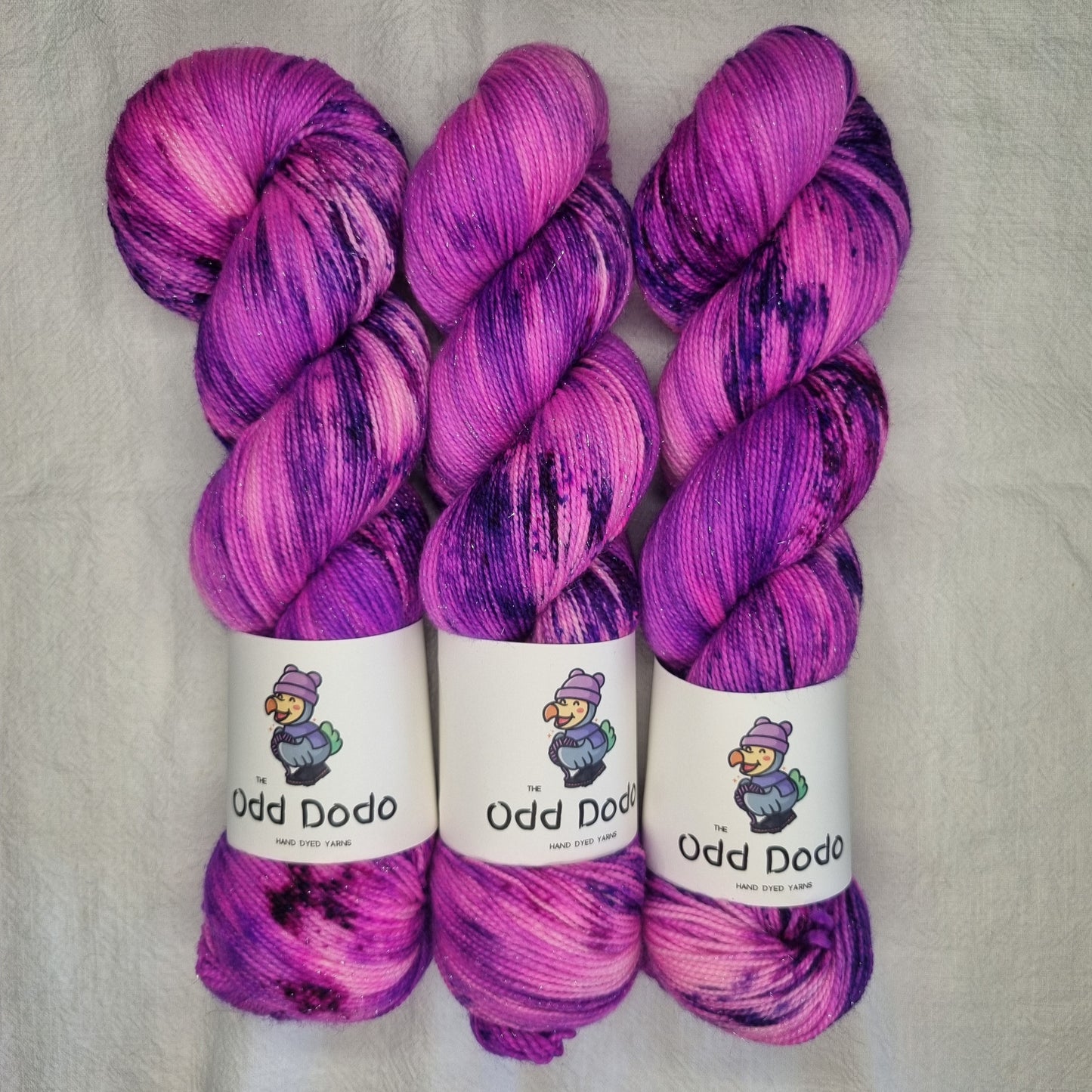 OOAK Blue Boar Berries - Silver Glitter Sock Dodo